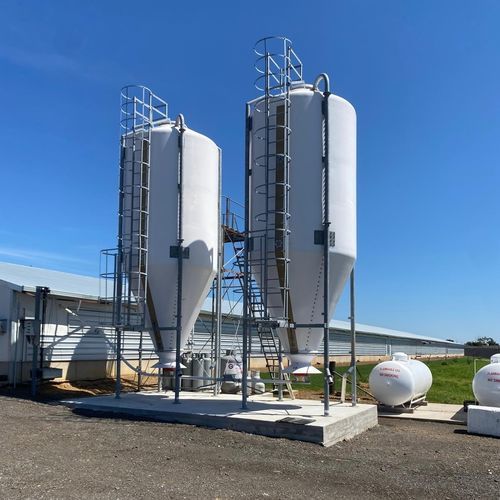 Зернохранилище для злаковых - SIE Series - AGRITECH S.R.L. - для питания животных / из стекловолокна / круглое