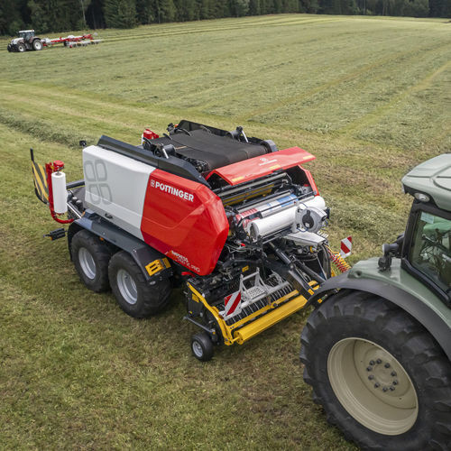 Пресс для круглых кип - IMPRESS 3130 FC PRO - PÖTTINGER Landtechnik GmbH - с фиксированной камерой / с машиной для обсыпки