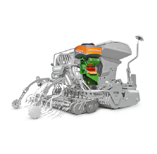 Линейная сеялка с бункером - GreenDrill - AMAZONEN-WERKE H. Dreyer GmbH & Co. KG - установленная на культиваторе