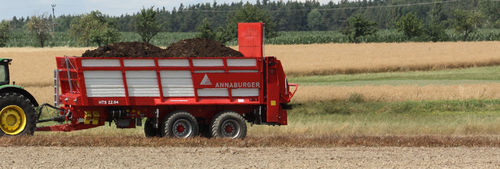 Прицепной разбрасыватель навоза - HTS series - ANNABURGER Nutzfahrzeug GmbH - с горизонтальными щетками / двухосный