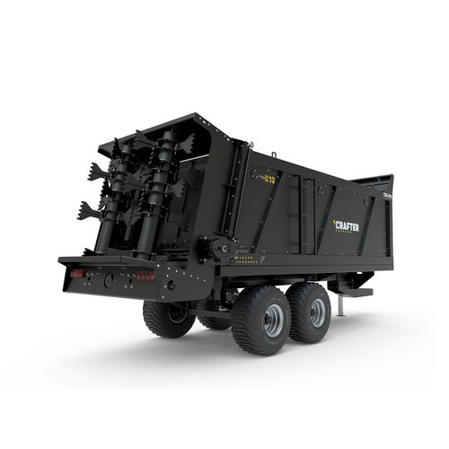 Прицепной разбрасыватель навоза - Crafter X13 - CELIKEL AGRICULTURAL MACHINERY INC - с вертикальными щетками / двухосный / компост
