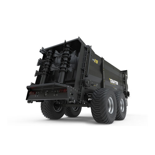 Прицепной разбрасыватель навоза - Crafter X15 - CELIKEL AGRICULTURAL MACHINERY INC - с вертикальными щетками / двухосный / компост