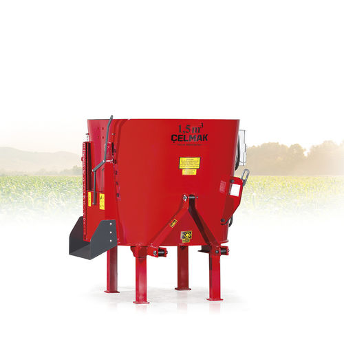 Вертикальный винтовой смеситель - 2m³ Vertical electric Mixing Vagon - Celmak Agriculture Machinery - для установки на трактор / с боковой разгрузкой / простой винт