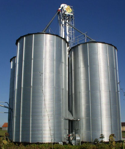 Круглое зернохранилище - HIMEL Maschinen GmbH & Co. KG - для злаковых / из стали / с бункером