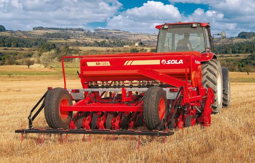 Механическая линейная сеялка - SD-1203 - Solá Maquinaria Agrícola Solá, S.L. - с зубьями / для установки на трактор / прицепная