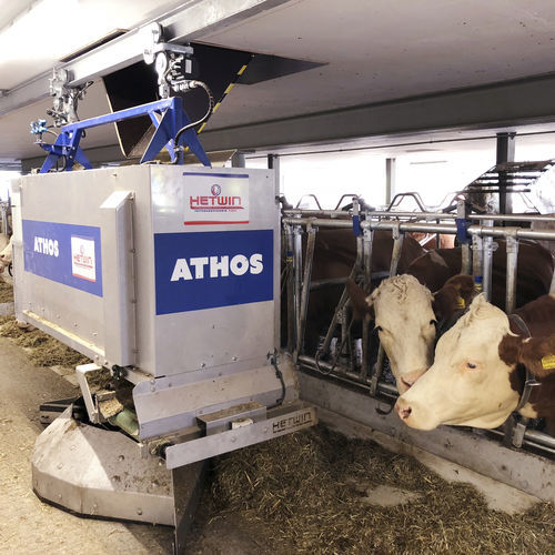 Робот для кормежки для крупного рогатого скота - ATHOS - HETWIN Automation Systems GmbH - с пододвигателем кормов толкателем / на направляющих рельсах
