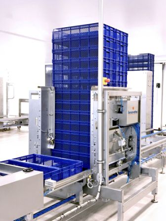 Стопкоразборщик для корзины для транспортировки цыплят - Innovatec Hatchery Automation - для инкубационной корзины