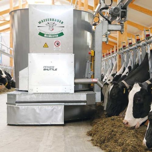 Робот для кормежки на рейке - POWER SHUTTLE - WASSERBAUER GmbH Fütterungssysteme - для крупного рогатого скота / мобильный / программируемый