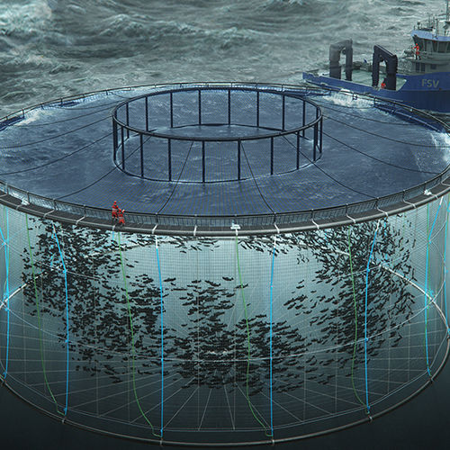 Сеть для аквакультуры для разделения резервуара с водой - Aqualine Midgard® - Aqualine - для цилиндрических клеток