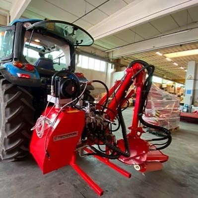 Гидравлическая бензокоса для установки на трактор - ROLLER 100  - Tecnoagri - с молотками / складная