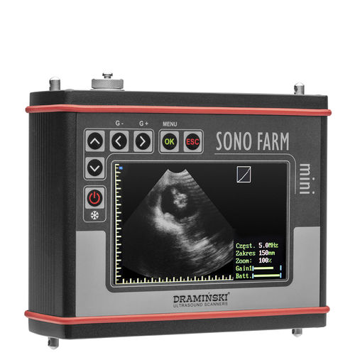 Переносной ветеринарный эхограф - SonoFarm mini - DRAMINSKI S.A. - для крупного рогатого скота / для овец / с питанием от батареи