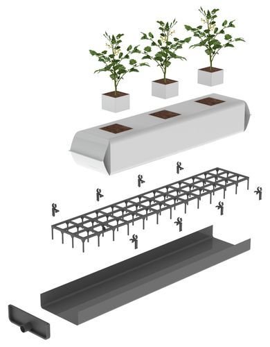 Наружный водосточный желоб из пластика - HS Premium System - HYDROPONIC SYSTEMS INTERNATIONAL - в форме U / двуспальный