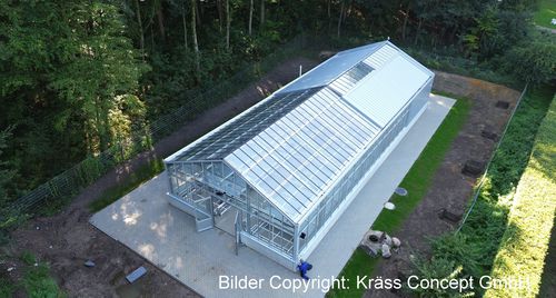 Теплица с одним сводом - Kräss GlasCon GmbH - ботаническая / из стекла / стальная конструкция