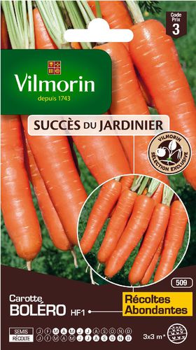 Осеннее семена моркови - Boléro  - Vilmorin Jardin (Vilmorin Garden/ VDB) - гибридное / коническое