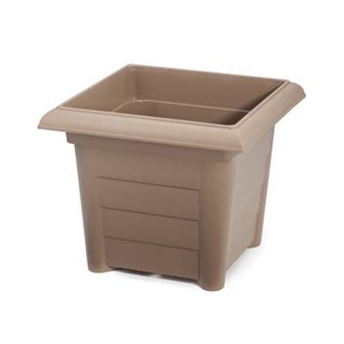 Горшок из пластика - KCF320 - Landmark Plastic - квадратный / декоративный / коричневый