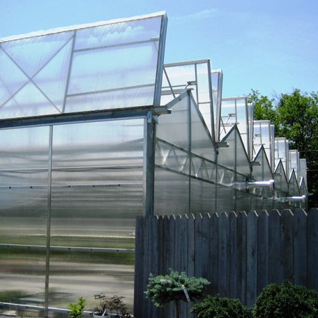 Теплица с несколькими сводами - Ez-Up Direct Series - Ludy Greenhouse Manufacturing Corporation - орнаментальная / из стекла / с водосточным желобом