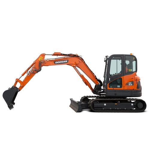 Гусеничный экскаватор - DX63-3 - DOOSAN INFRACORE CO. LTD - гидравлический / с лезвием / мини