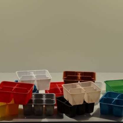 Поднос с ячейками из пластика - 91246 (MA1286.04N1) / 91240 (Ma1286.06N) - Amp Recycling - из перерабатываемых материалов / квадратный