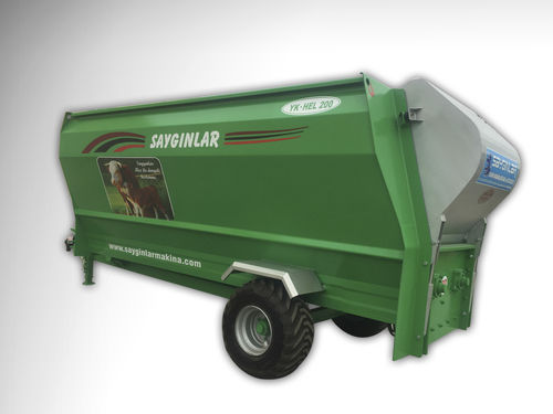 Горизонтальный винтовой смеситель - YK-HEL 200 - Sayginlar Agriculture Machinery Ltd. - прицепной / с 2 винтами / с приводным валом