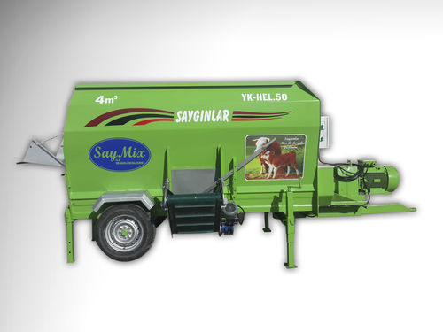 Горизонтальный винтовой смеситель - YK-HEL-50 - Sayginlar Agriculture Machinery Ltd. - прицепной / с 2 винтами / с электродвигателем