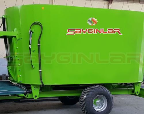 Вертикальный винтовой смеситель - 14 CBM - Sayginlar Agriculture Machinery Ltd. - прицепной / с боковой разгрузкой / с 2 винтами
