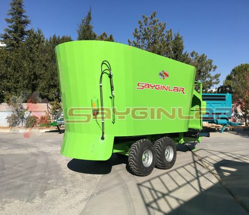 Вертикальный винтовой смеситель - 20 CBM - Sayginlar Agriculture Machinery Ltd. - прицепной / с боковой разгрузкой / с 2 винтами