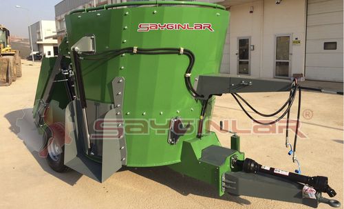 Вертикальный винтовой смеситель - 4 CBM - Sayginlar Agriculture Machinery Ltd. - прицепной / с боковой разгрузкой / с 2 винтами