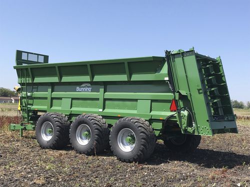 Прицепной разбрасыватель навоза - 380 HD - G.T. Bunning & Sons Ltd - с вертикальными щетками / трехосный