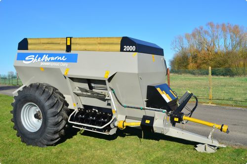 Прицепной разбрасыватель навоза - Powerspread Dairy Series - Shelbourne Reynolds Engineering - с горизонтальными щетками / одноосный