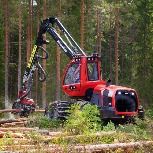 Колесный харвестер - 911 - Komatsu Forest AB - с подъемным краном