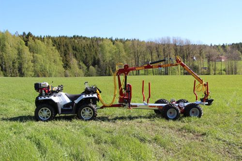 Двухосный прицеп - T1900ex - Kranman AB - лесохозяйственный / 10 T ... 20 T / с подъемным краном