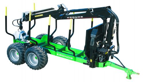 Двухосный прицеп - Kronos 120H,120 4WD - Wikar Oy AB - лесохозяйственный / 12 тонн / с подъемным краном