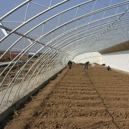 Однотуннельная теплица - Sunmax Greenhouse Technology Co., Ltd. - из пластика / с солнечной батареей / деревянная конструкция