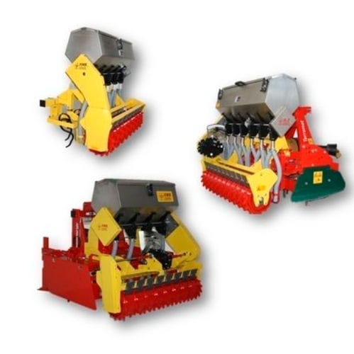 Линейная сеялка с бункером - KMS Rinklin GmbH - дисковая / для установки на трактор / с бороной