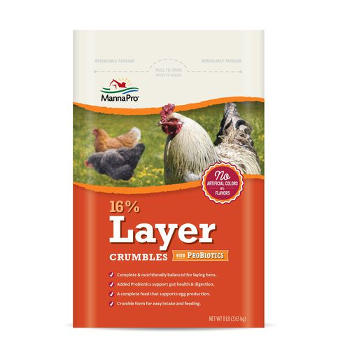 Кормовая добавка для животных - 16% Layer Crumbles with ProBiotics - mannapro - для домашней птицы / минералы / для протеинов