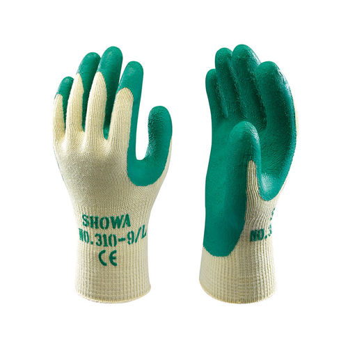 Рабочая перчатки - 310 Green - Showa - ударопрочная / из латекса / из хлопка