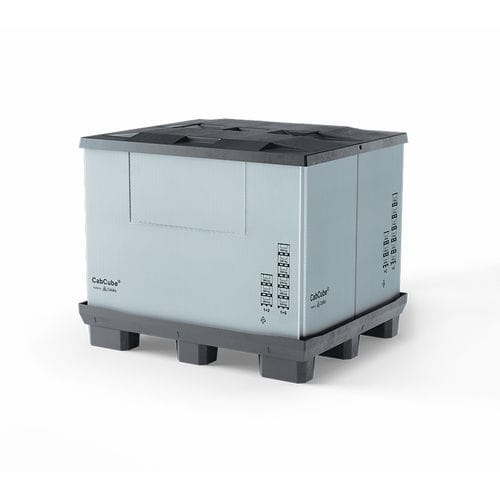 Складной ящичный поддон - CabCube 1.0 (9F) - Cabka Group GmbH - из пластика / с крышкой / штабелируемый