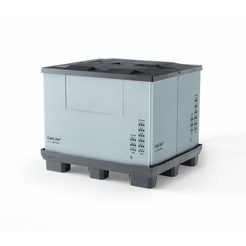 Складной ящичный поддон - CabCube 2.0 (9F) - Cabka Group GmbH - из пластика / с крышкой / гнездовой