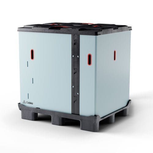 Ящичный поддон из пластика - CabCube 4840 () - Cabka Group GmbH - с крышкой / штабелируемый / складной