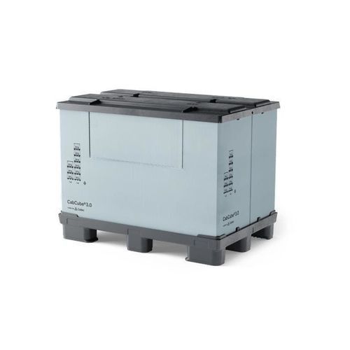 Ящичный поддон из пластика - CabCube 3.0 (9F) - Cabka Group GmbH - с крышкой / штабелируемый / складной