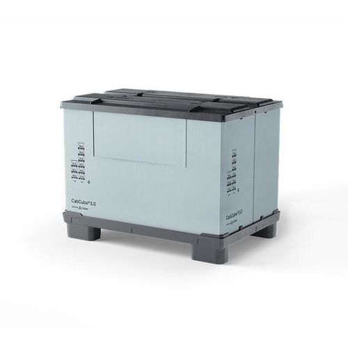 Ящичный поддон из металла - CabCube 3.0 (4F) - Cabka Group GmbH - из пластика / с крышкой / штабелируемый