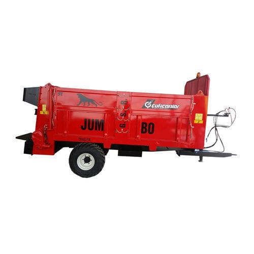 Прицепной разбрасыватель навоза - JUMBO GSR - Çokcanlar Agricultural Machinery - с вертикальными щетками / одноосный