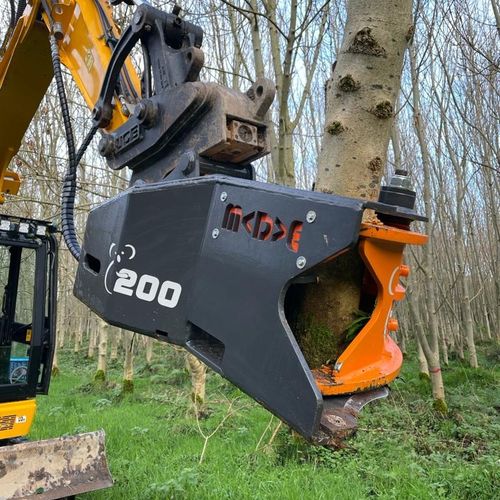 Валочный грейфер для погрузчика - Koala200 - MDE Machinery Ltd - для подъемного крана / для разгрузочно-погрузочных работ / для дерева