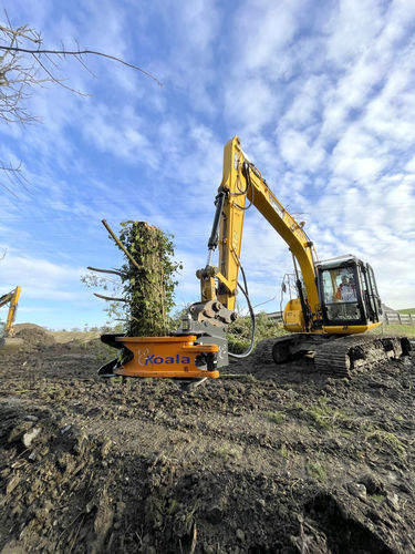 Валочный грейфер для погрузчика - Koala400 - MDE Machinery Ltd - для подъемного крана / для разгрузочно-погрузочных работ / для дерева