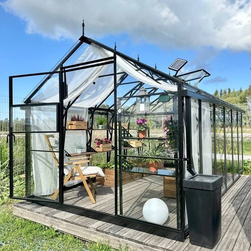 Теплица с одним сводом - EH Lux Black - Glass Greenhouse  - Ecoslider Greenhouses and PremiFarm Aeroponic Vert - для садоводства / для выставок / из стекла