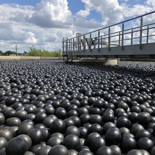 Плавучее покрытие для оросительного бассейна - Self-Filling Ball® - Euro-Matic - для лагуны / для цистерны для перевозки навоза / пластмасса