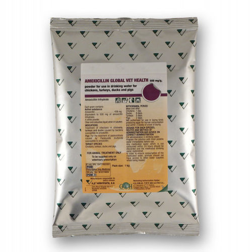 Антибактериальная пищевая присадка - AMOXICILLIN GLOBAL VET HEALTH - S.P. VETERINARIA, S.A. - для домашней птицы / для свинины / сухая
