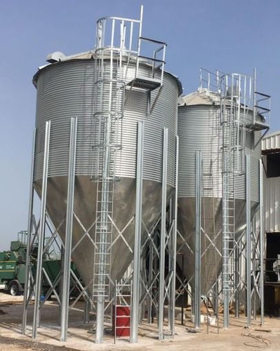 Зернохранилище для злаковых - SRD Machine Agriculture and Construction Industry Trade Limited Company - для питания животных / из гальванизированной стали / с коническим дном