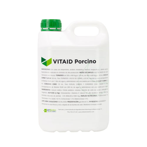 Кормовая добавка для животных - VITAID PORCINO - Agroalimentaria Manchega de Biotecnología S.L. - для свинины / с эфирными маслами / жидкость