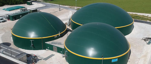 Защитный чехол с двойной мембраной - dbds Deutsche Biogas Dach-Systeme GmbH - из полиэстера / из ПВХ / для биогаза